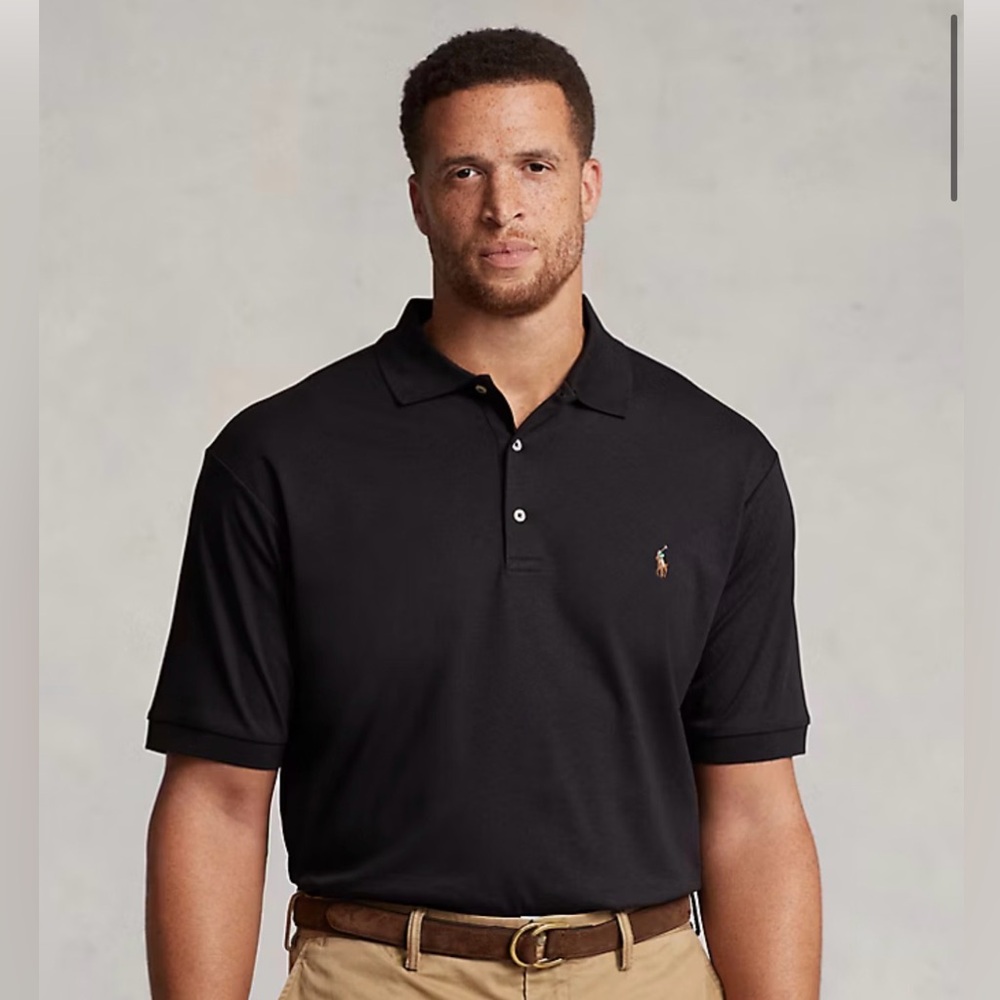 POLO BY RALPH LAUREN Mens Black Short-Sleeve Polo shirt Casual Preppy Classic XL